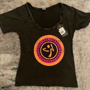 New with tags Zumba wear T-shirt. Grateful workouts